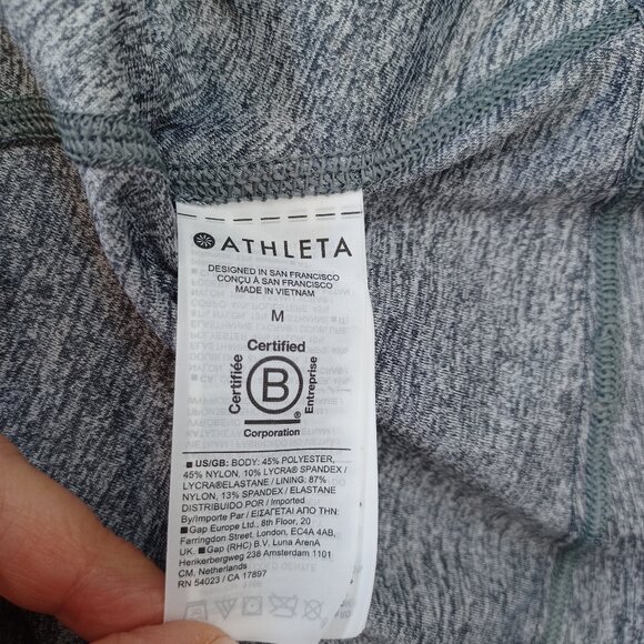 Athleta Tank Top Pacifica Illume UPF Gray Fitted 1/4 Zip Womens Medium NEW - Picture 9 of 13